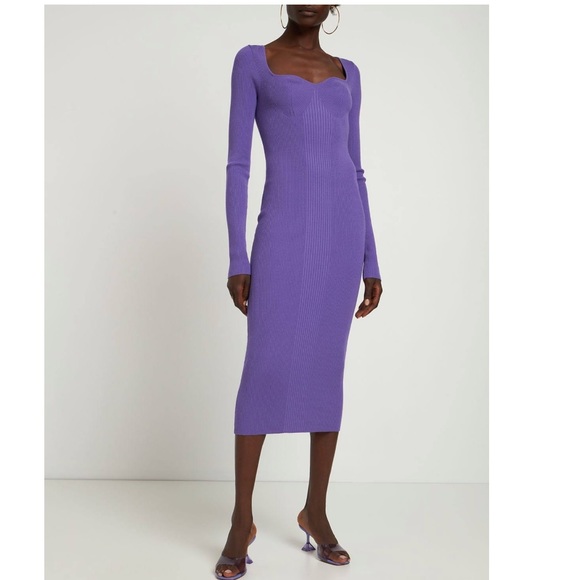 REMAIN Birger Christensen Remain Dense Curved ribbed Dress - Picture 1 of 13